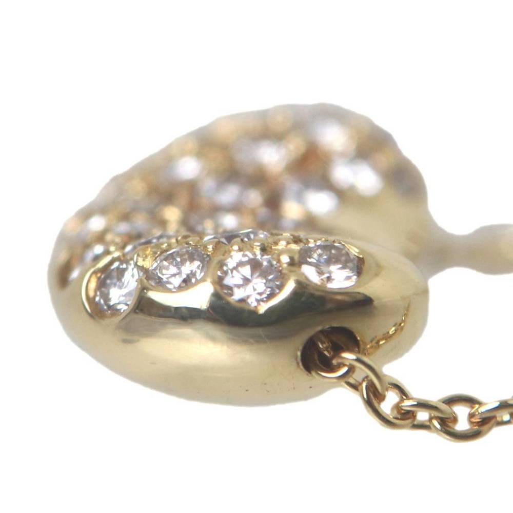 Tiffany & Co. Pavé Diamond Bean Necklace PERETTI 750 18K Gold 3.0g - Picture 5 of 7